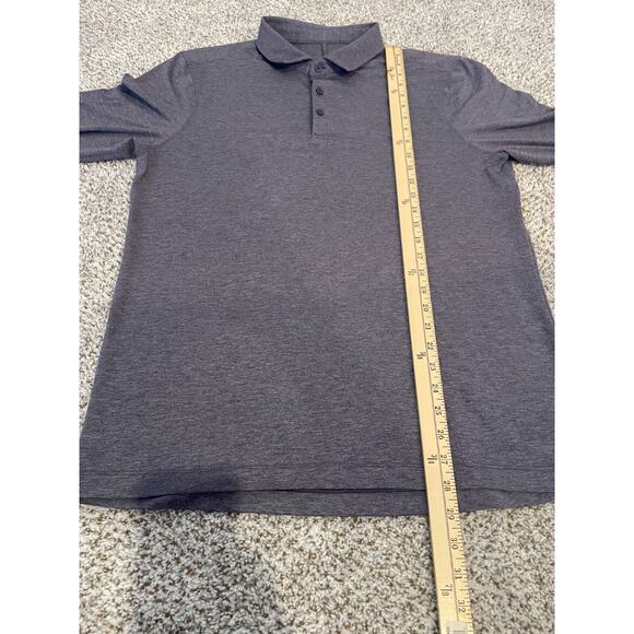 Lululemon Evolution Polo Mens Large Heathered Purple Slim Fit Long Sleeve Golf - Picture 6 of 7
